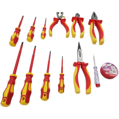 1000V Vde Obeng Dan Plier Set Alat Pemotong Tang Kombinasi Tangan Terisolasi