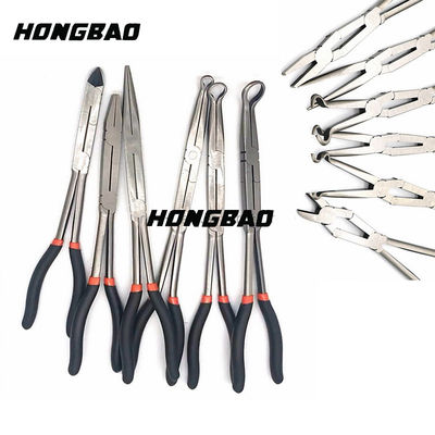 11 &quot;Bent Nose Long Reach Pliers Set Klip Melengkung 45 Derajat Ekstra Panjang