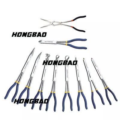11 &quot;Bent Nose Long Reach Pliers Set Klip Melengkung 45 Derajat Ekstra Panjang
