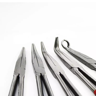 Tang Hidung Jarum Jangkauan Ekstra Panjang 11 &quot;Set Crimping Multi Needle Bent Nose