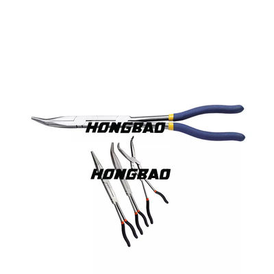 13 &quot;4 pc Long Reach Pliers Set Klip Hidung Bengkok Ganda X Bersama Memegang 335mm