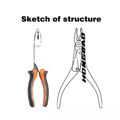 Long Neck High Leverage Tang Pemotong Diagonal Pemotong Samping 8" Nipper