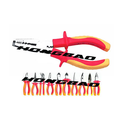 6 7 8&quot; VDE Insulated Alat Listrik Set Menaikkan Tepi Tang Kombinasi Pemotong Samping Penjaga Garis Tang