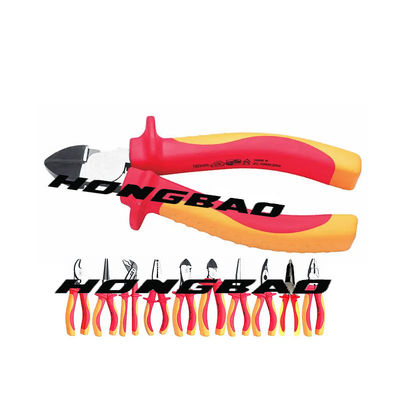 6 7 8&quot; VDE Insulated Alat Listrik Set Menaikkan Tepi Tang Kombinasi Pemotong Samping Penjaga Garis Tang