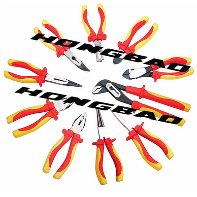 6 7 8 &quot;Kombinasi Vde Plier Set 1000V Pegangan Plastik Pegangan Tang Pemotong Listrik AC