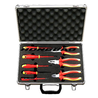 Set Alat VDE Terisolasi 8 Sepotong Paket Gagang Pegangan Ergonomis Set Obeng Terisolasi 1000v